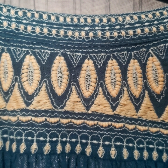 NWOT, Beautifully embroidered, turquoise free people tunic/dress. - Picture 11 of 11